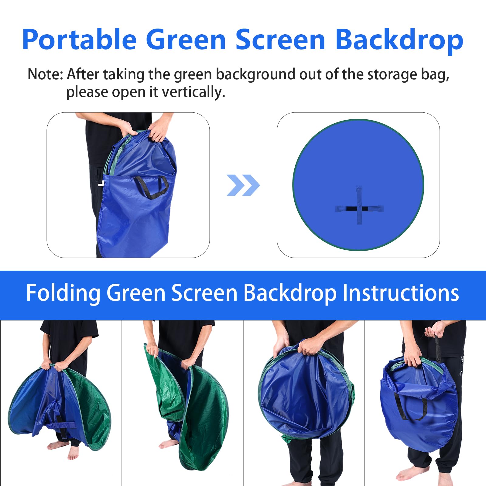 Pantalla verde portátil – Telón de fondo de pantalla verde de 56 pulgadas con soporte y pantalla azul reversible para streaming, juegos, zoom y videollamada