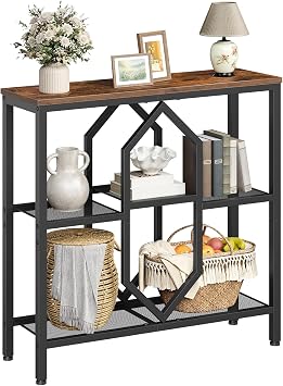 HOOBRO Console Table, Narrow Entryway Table, Behind Couch Table, Rustic