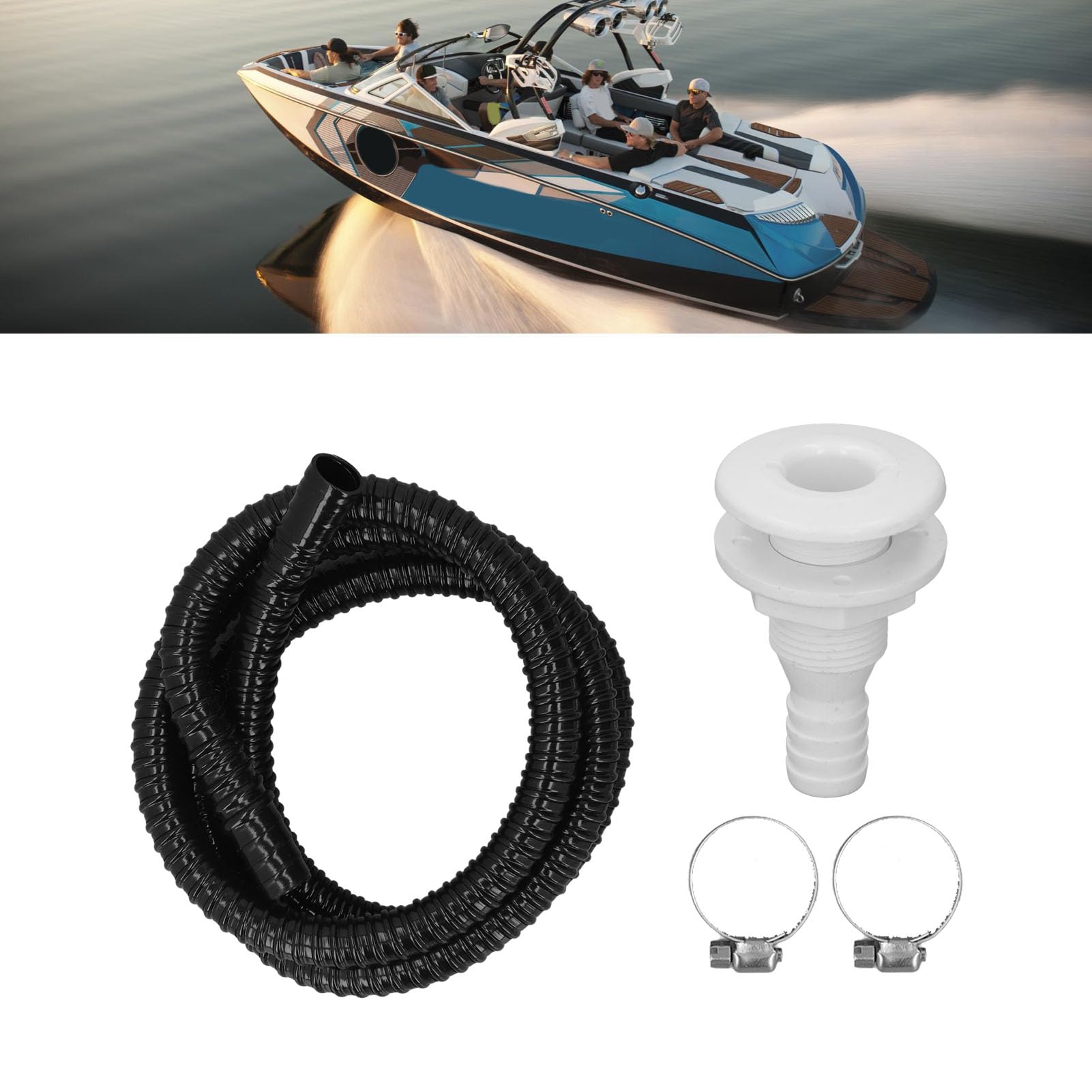 Kit di Installazione per Pompa di Sentina Marina Tubo da 6,7 ​​piedi per Pompe di Sentina con Uscita da 3/4 Pollici Kit Idraulico per Pompa di Sentina a Prova di Perdite