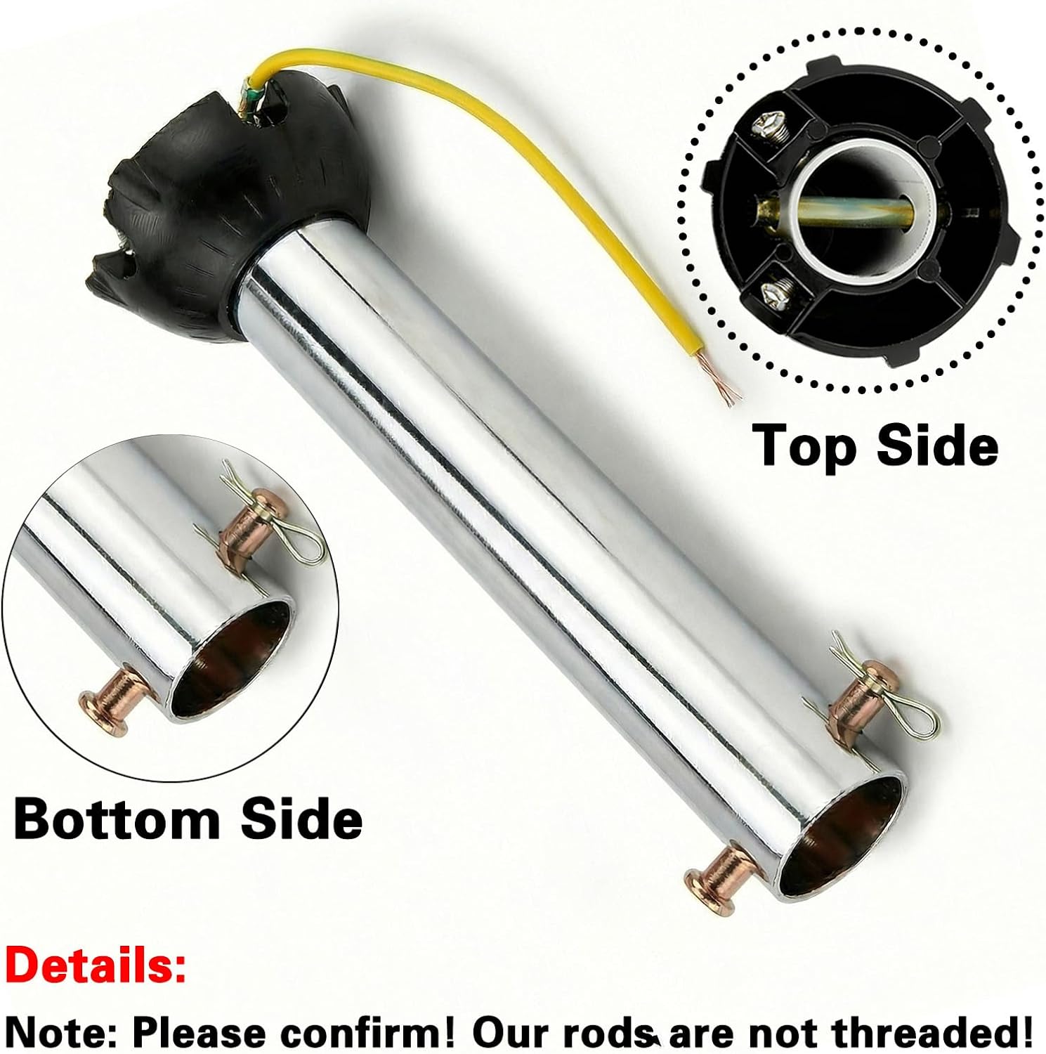 Ceiling Fan Extension Rod,Ceiling Fan Downrod with Ball Head,Downrod Extension for Fan,1 inch Outside Diameter, Boom Suitable for a Wide Range of (silvery, 18 inch)