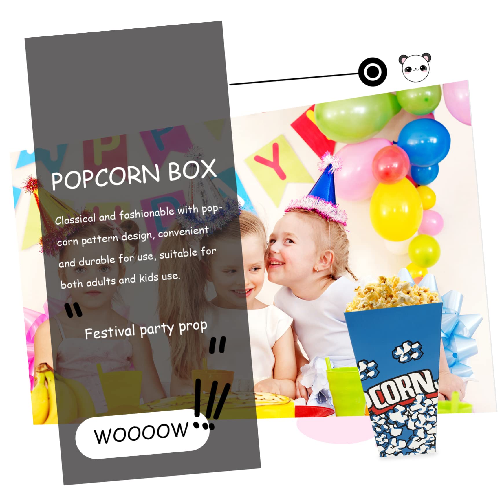 Toyvian Cajas De 100 Uds. Caja De Palomitas De Maíz Titulares De Palomitas De Maíz Tina De Palomitas De Maíz Contenedor De Palomitas De Maíz Cubo De Palomitas De Maíz Papel Microonda