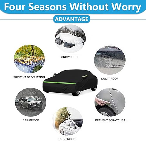 Miniatura 31 de Funda impermeable para automóvil para Porsche 911 (991/992/996/997) Carrera 4S/Turbo/Carrera, 210T, impermeable, para todo tipo de clima, con puerta