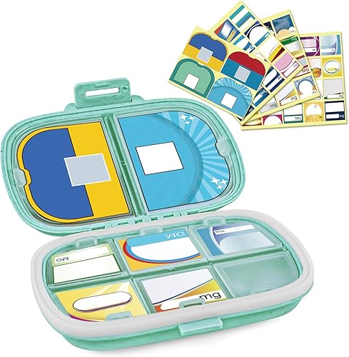 Paquete de 1 organizador de pastillas de viaje, 8 compartimentos portátil, pastillero pequeño para bolsa de bolsillo, contenedor portátil de