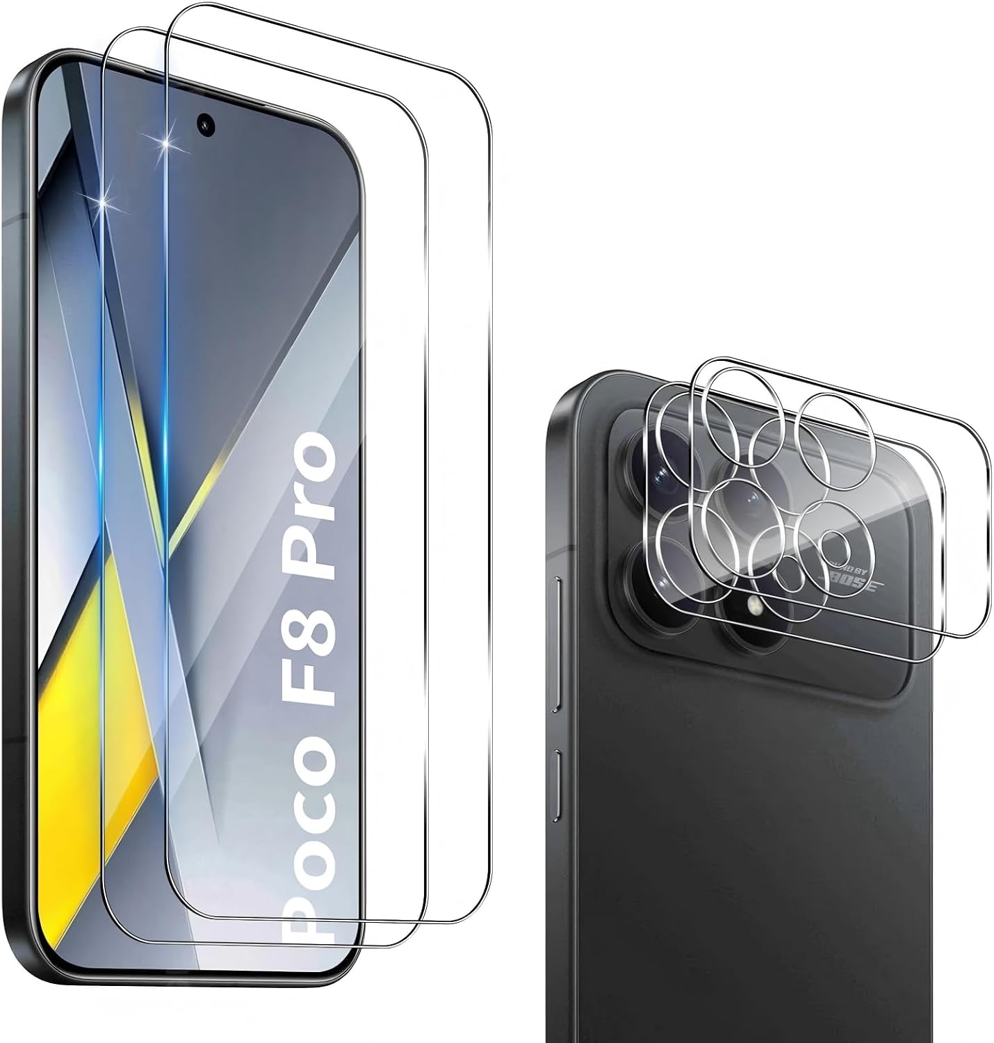 For Xiaomi Poco F8 Pro for Tempered Glass 2 Films + 2 Cameras