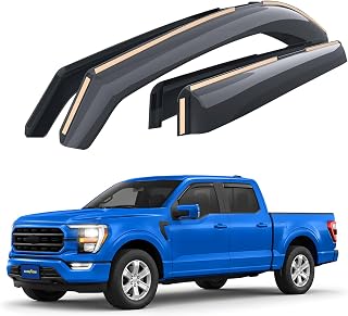 Goodyear Shatterproof in-Channel Window Deflectors for Ford F150 2021-2026 SuperCrew, Rain Guards, Window Visors for Cars, Vent Deflector, Car Accessories, 4 pcs - GY008480
