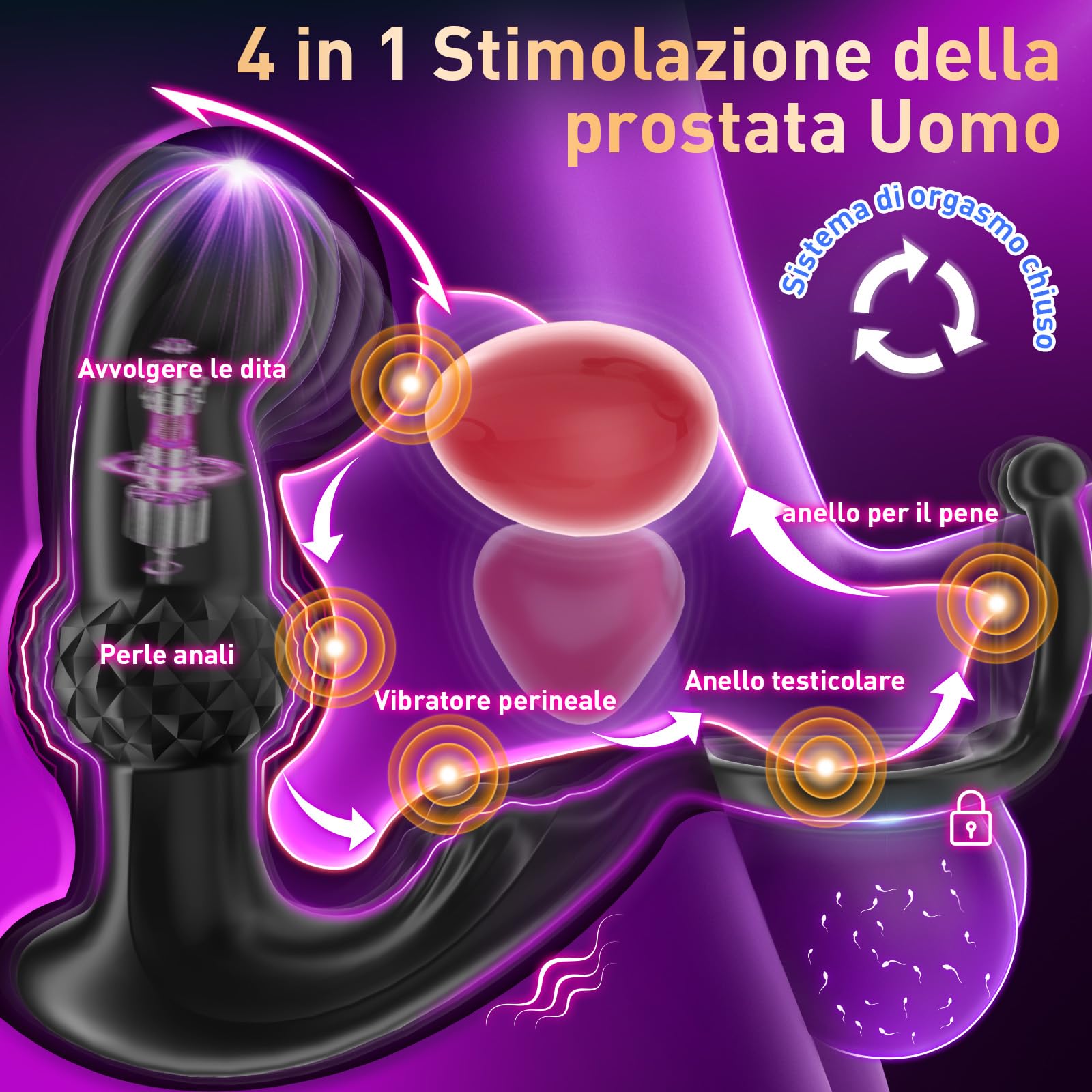 Giocattoli erotici vibranti con anello vibrante, dildo manuali e massaggiatori prostatici, vibratori con telecomando e app, plug anali antiscivolo con 7 modalità di vibrazione