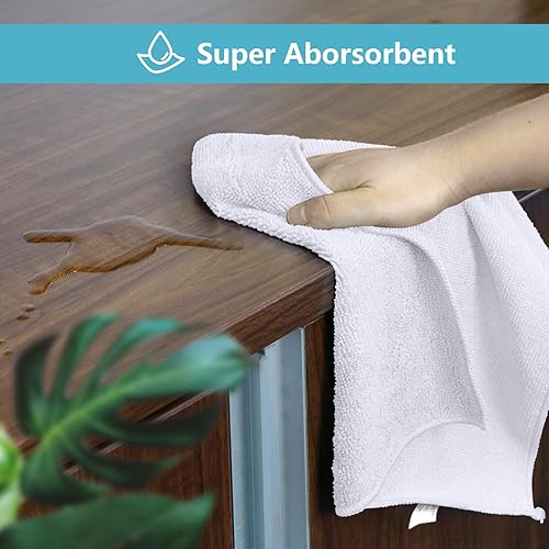 Miniatura 161 de HOMEXCEL Paño de limpieza de microfibra, paquete de 24 trapos de limpieza, toallas de limpieza con 4 colores surtidos, 11.5 x 11.5 pulgadas Amarillo