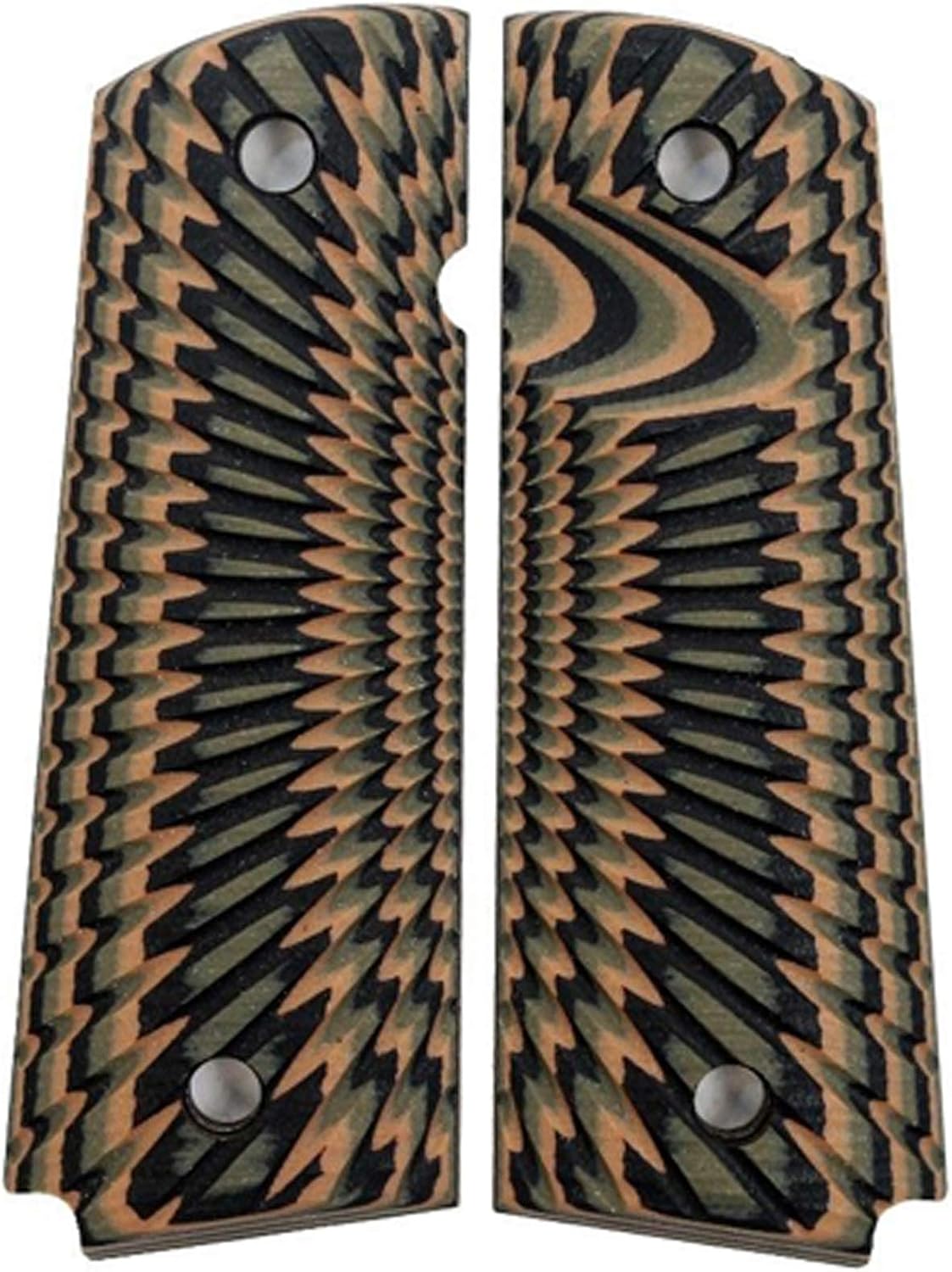 1911 Grips Fits Full Size Compact 1911 EMP PT1911 Sig GSG Sunburst G10 with Standard Thickness & Ambi, Magwell Bobtail Roundbutt Bottom Cut Options