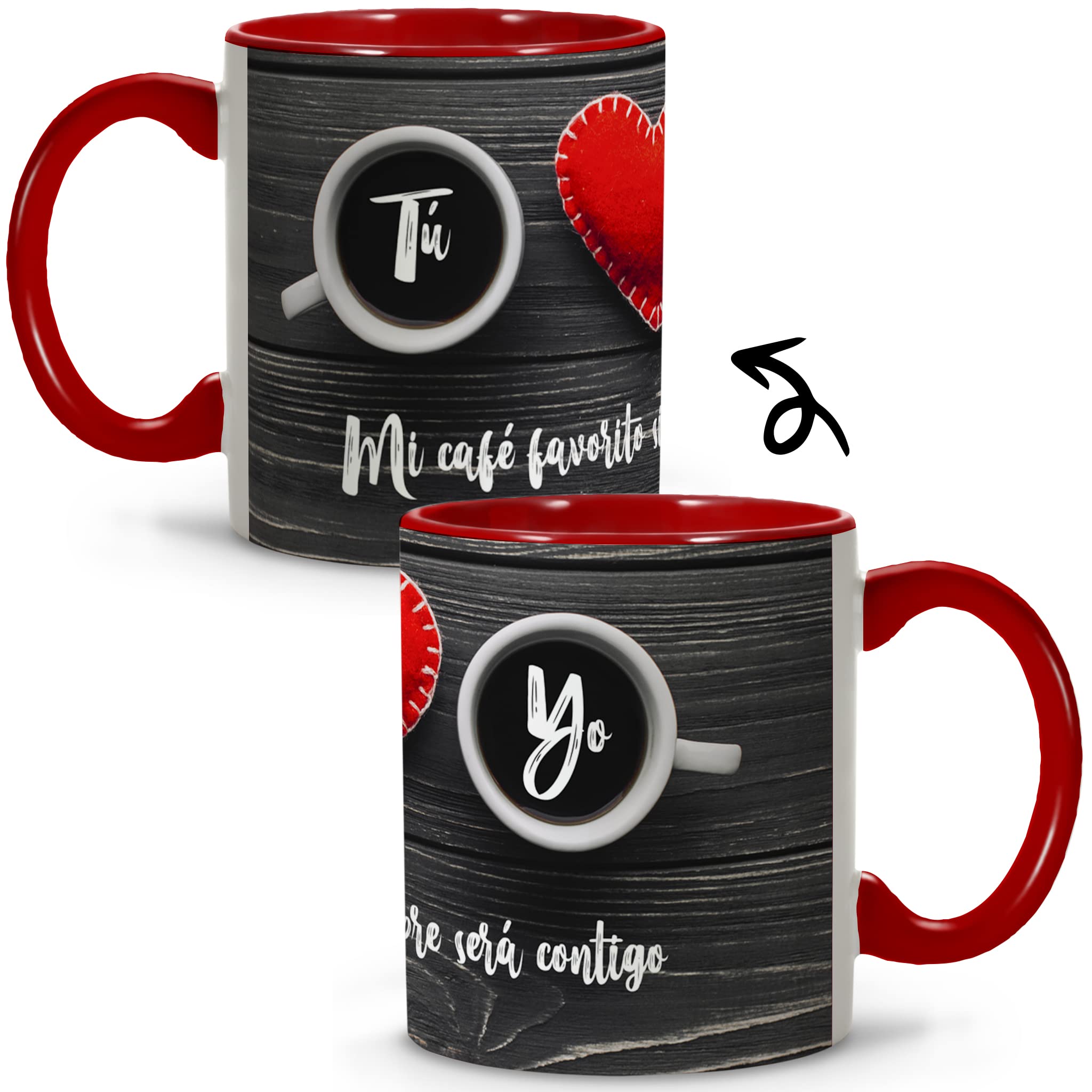 Taza de San Valentín para Parejas. Regalos Para Tu Novio. Detalles Especiales Para Enamorar. Tazas Amor. Regalo Original Para Parejas. Regalos Románticos y Creativos. Taza Corazón. Pack Regalo Mujer.