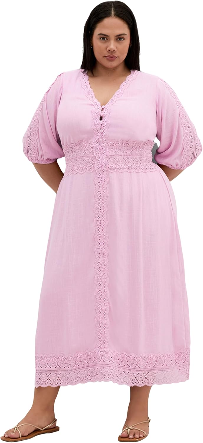 City Chic] カジュアルドレス Dress-Belle V Neck ショップ Midi