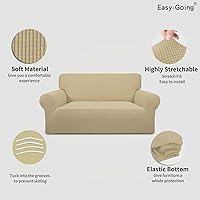 Vista 688 de Easy-Going Funda Elástica para Sofá de 1 Pieza Protector de Muebles para Sofá Suave con Parte Inferior Elástica para Niños, Tela Jacquard