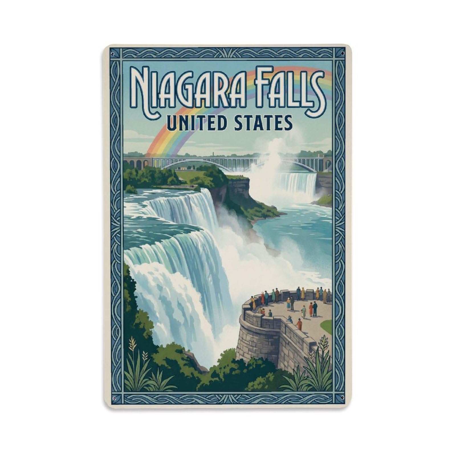 Retro Travel USA Niagara Falls Metal Tin Sign