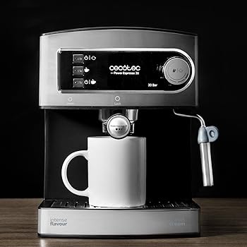 Cafetera Express Café Espresso y Cappuccino Power Espresso. 20 Bares de Presión, Vaporizador Orientable, Brazo con Doble Salida, Calientatazas, Capacidad 1,5L, Incluye Cuchara Prensadora3