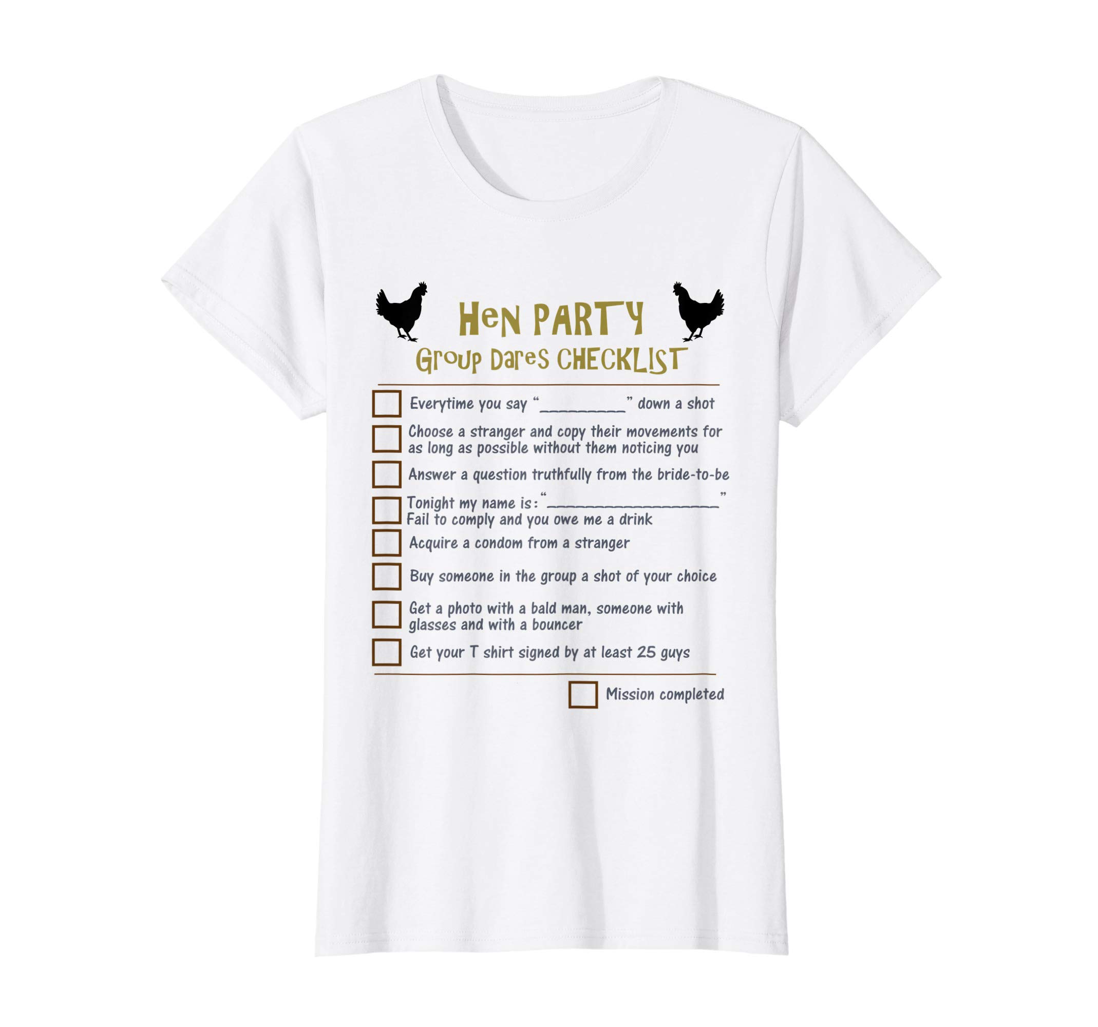 Hen Party | Hen Do Group Challenge Dares Checklist Game T-Shirt