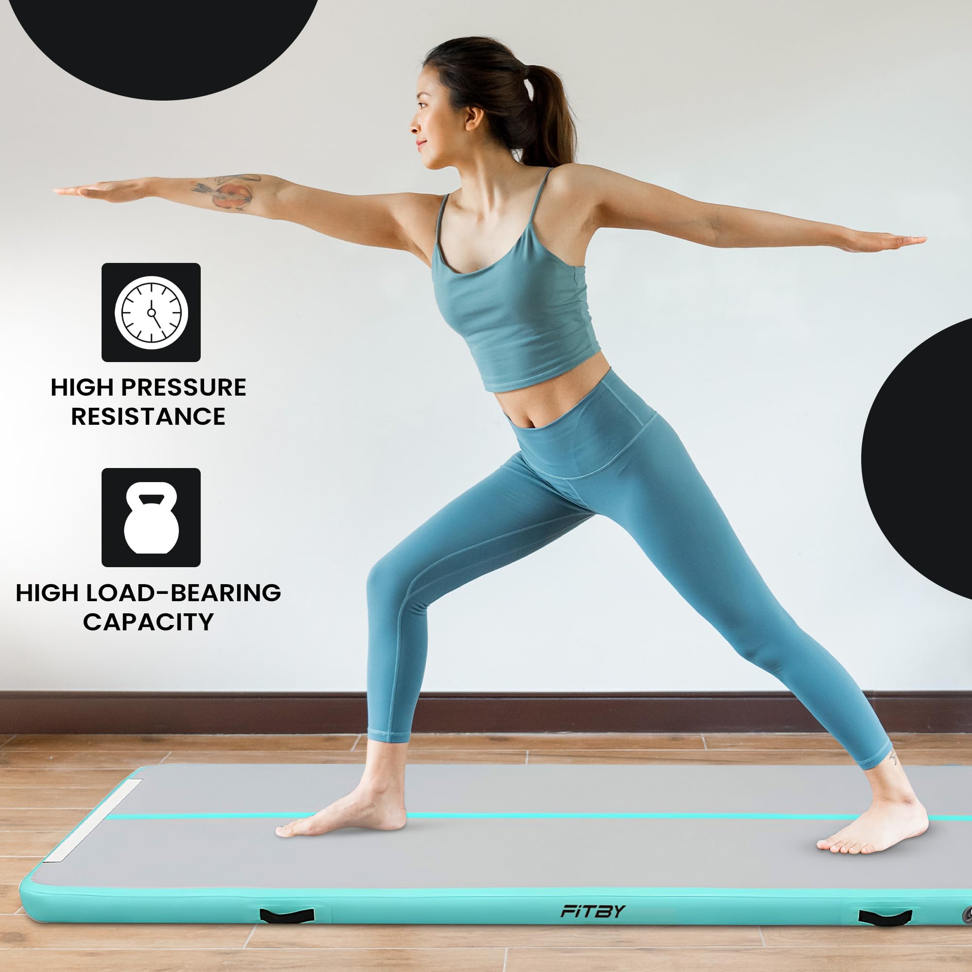 Colchoneta De Gimnasia Air Track De 3 M Con Bomba Eléctrica - Colchoneta Inflable Para Acrobacias De 10 Cm De Grosor | Airtrack Portátil Para Casa Y Gimnasio - Azul/Blanco