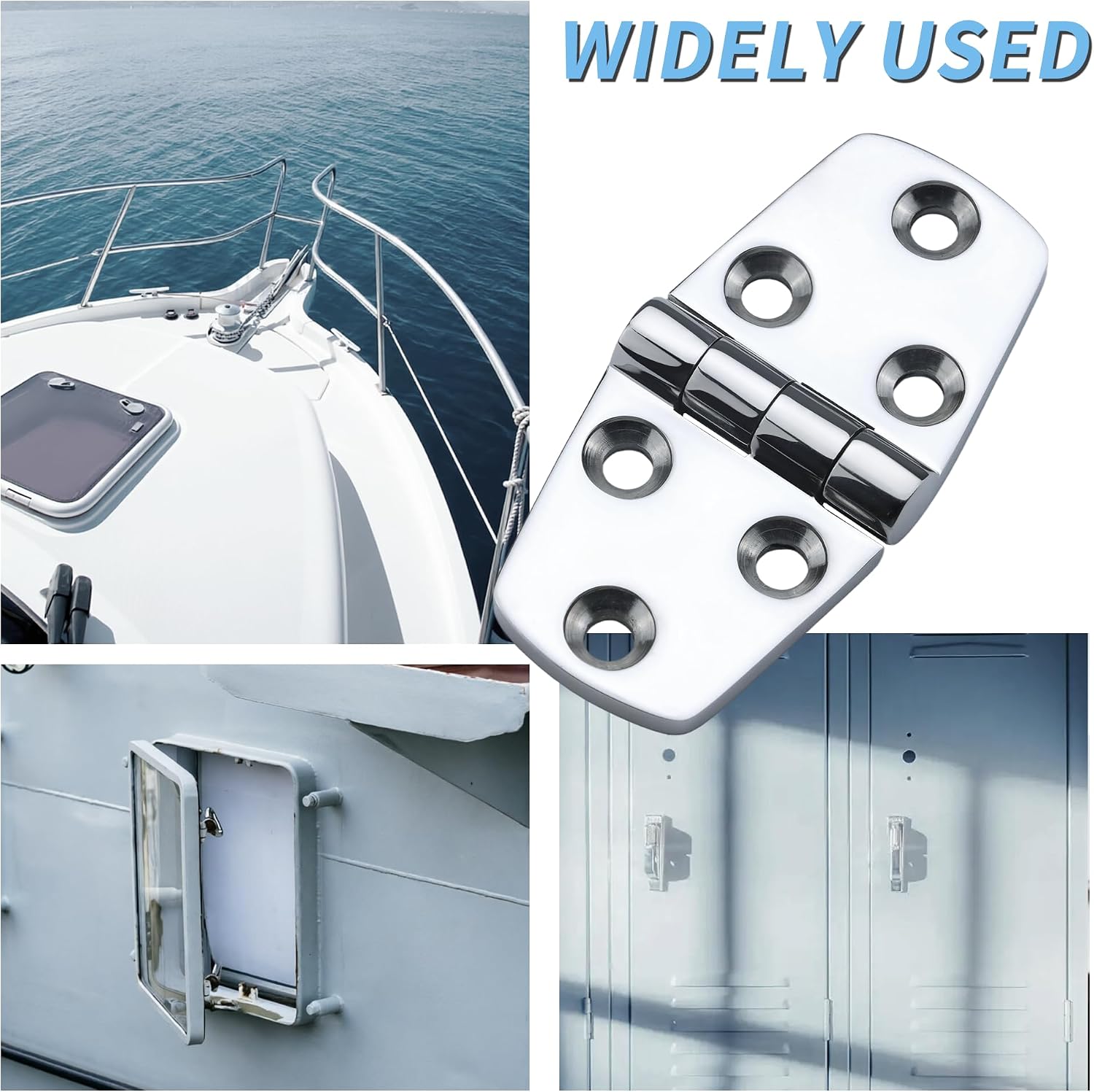 Boat Hinge 316 Stainless Steel Hinges 3" x 1.5" (76mm x 38mm) Heavy Dudy Boat Door Hinges with Screws（2 Pack）
