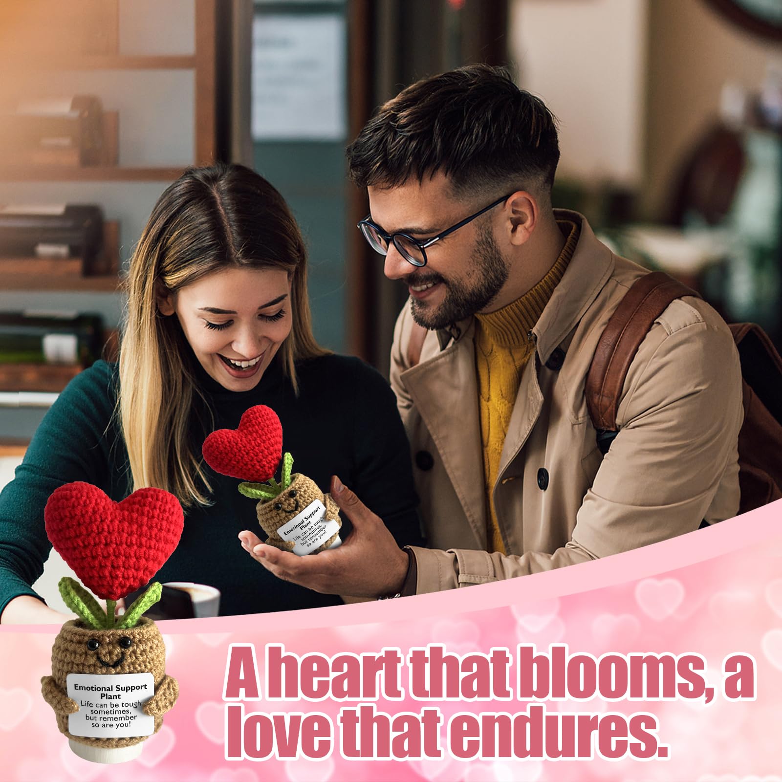 YYUEZHI Pocket Hug Biene - Handgehäkelter Glücksbringer Mit Positivitätskarte