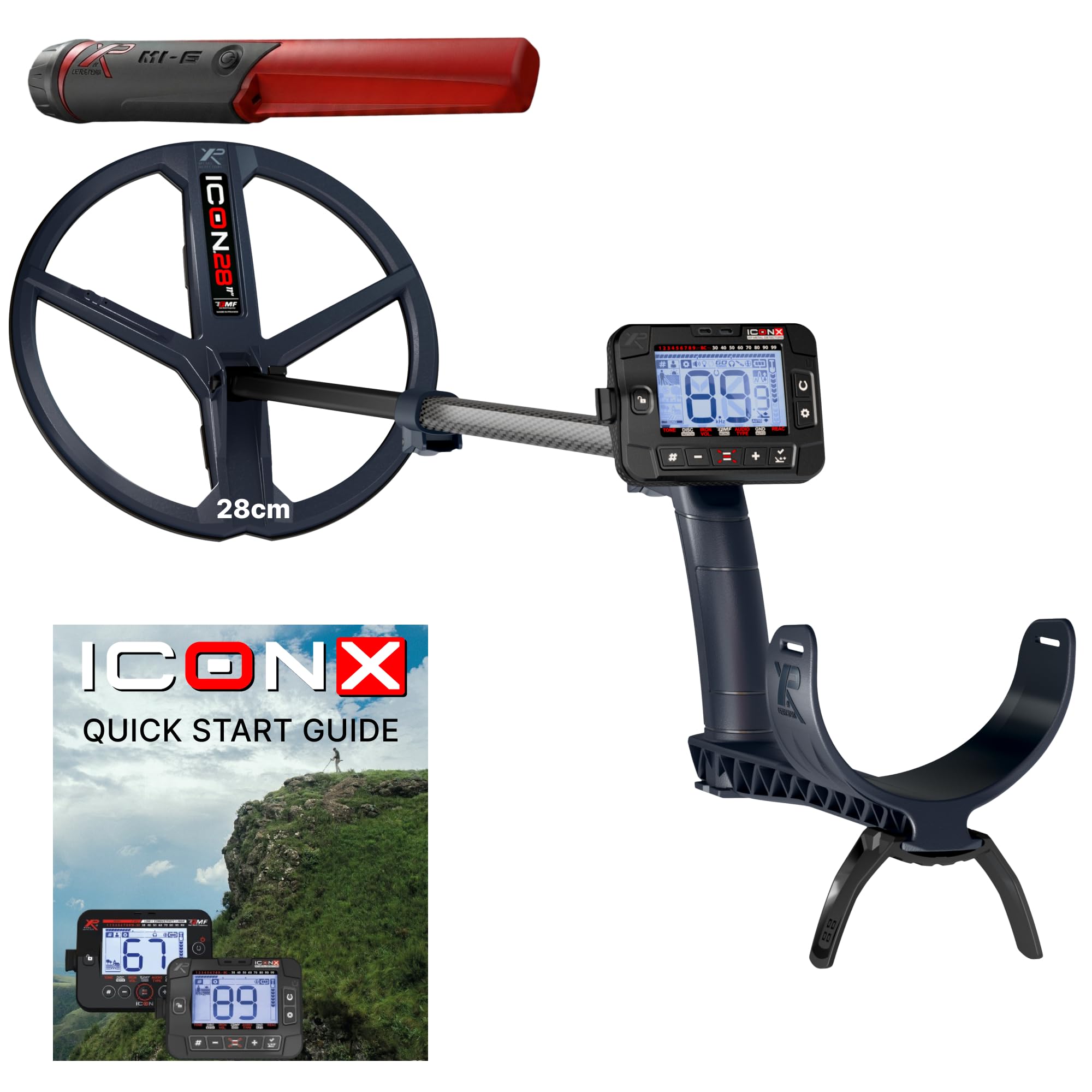 XP Metal Detectors ICONX + Pinpointer MI-6, Puissant, Simple, Polyvalent, Détecteur de Métaux Sans Fil Multifréquence, Étanche, Disque FMF 28 cm, Ultra Léger, Compatible DEUS II (ICONX-28FMFRC + MI-6)