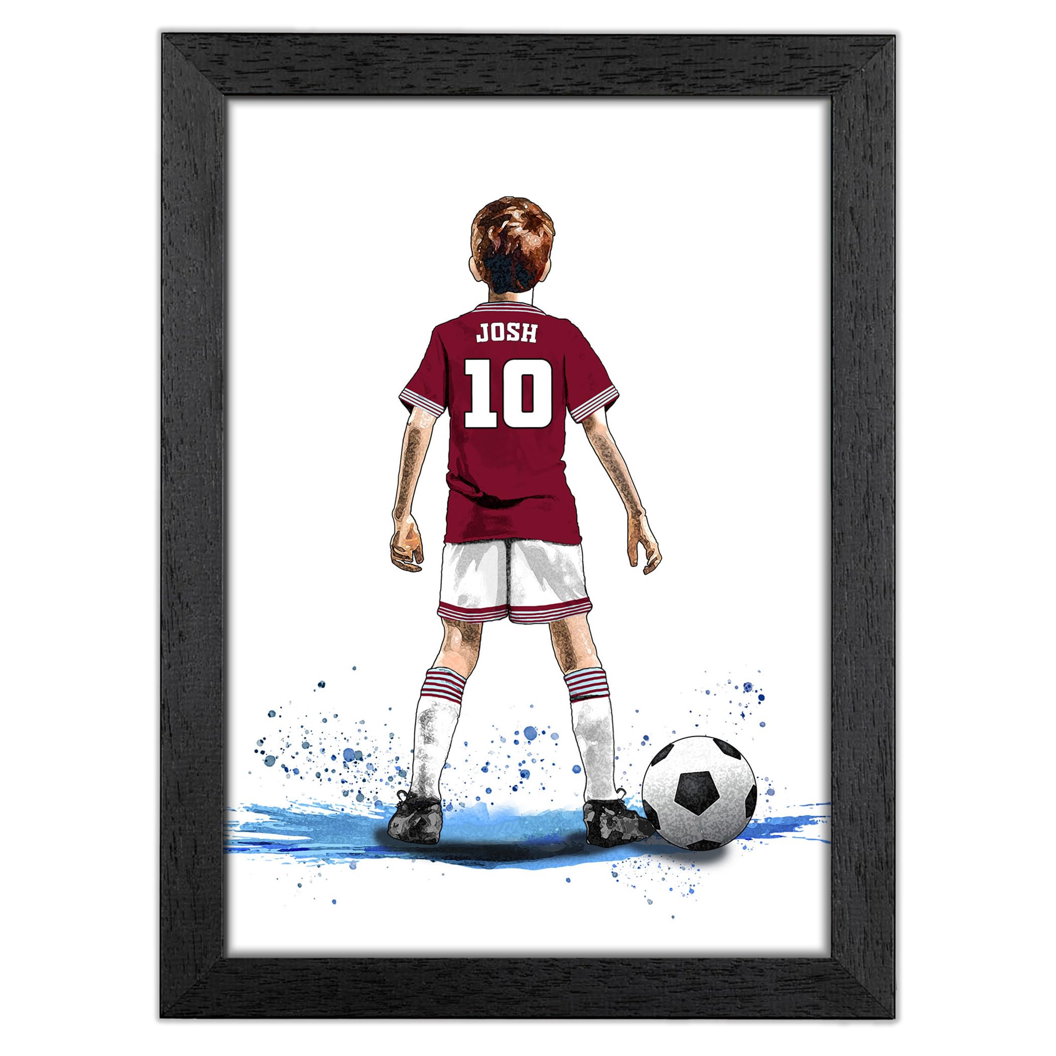 Personalised West Ham Gifts for Boys - inspired by West Ham Football Posters for Boys Bedrooms (Fine Art Print (Unframed))