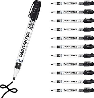 Markal 96823 Paint-Riter+ Valve Action Marker, Versatile Surface Compatibility, Bold Mark Size 1.8", Black 12-Pack
