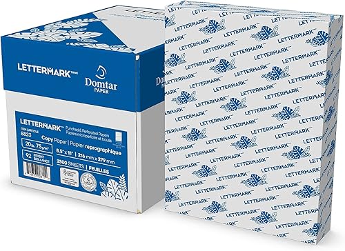 Miniatura 2 de Lettermark - Papel de copia de hoja cortada personalizado, 92 brillante, microperforado 5.5 pulgadas desde la parte superior, peso de enlace de 20