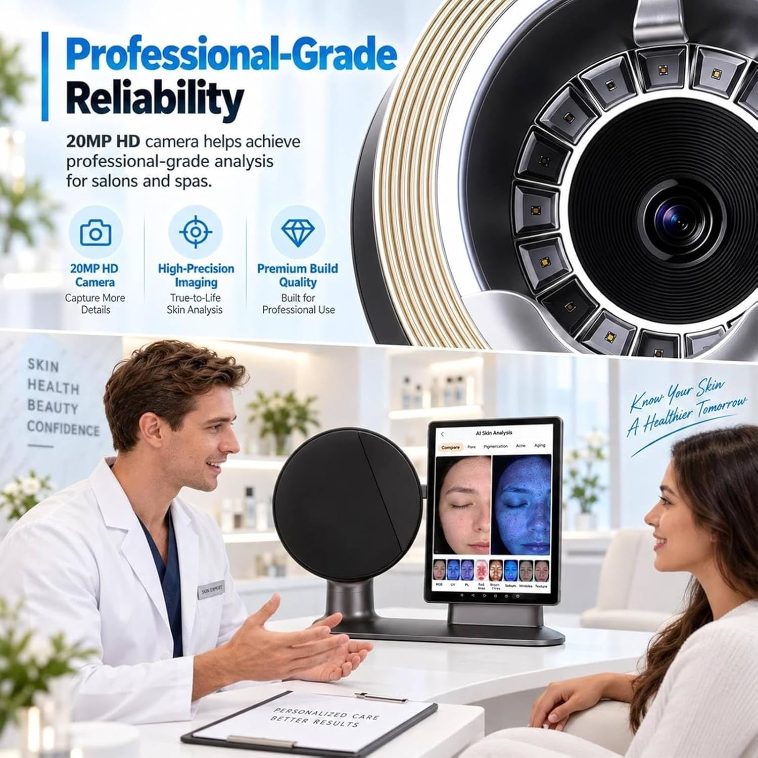 Advanced Smart Skin Analysis Machine with 15.6 Inch Touchscreen Monitor