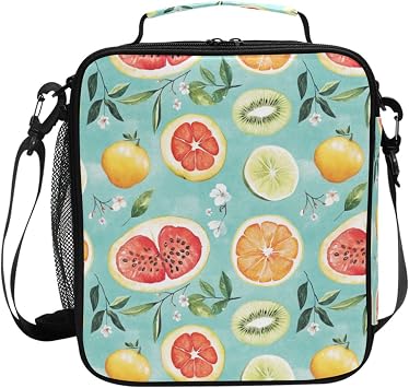 Lunch Tote Bag Compact Cooler Tote Bag with buckle for Work Office Beauty Maclura Pomifera Fruit