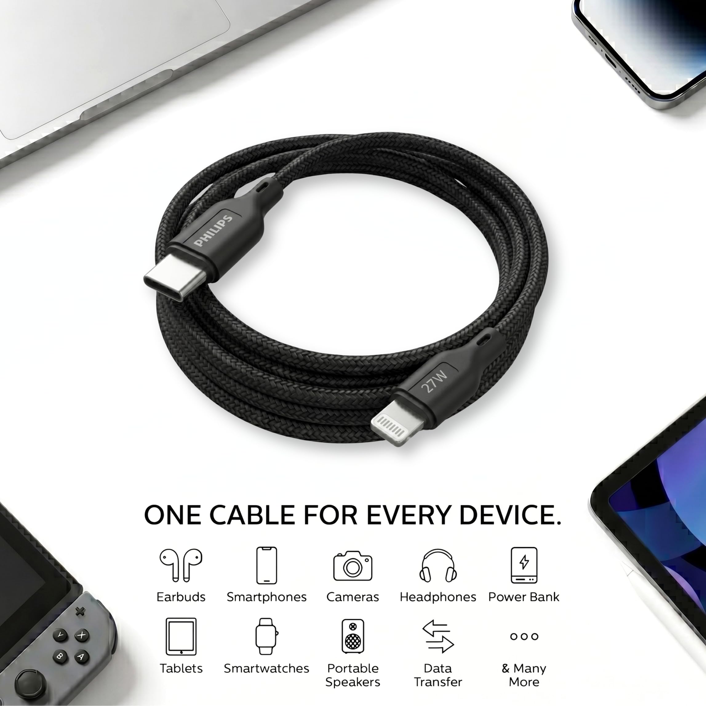 Philips USB-C to Lightning Cable - 1m -4
