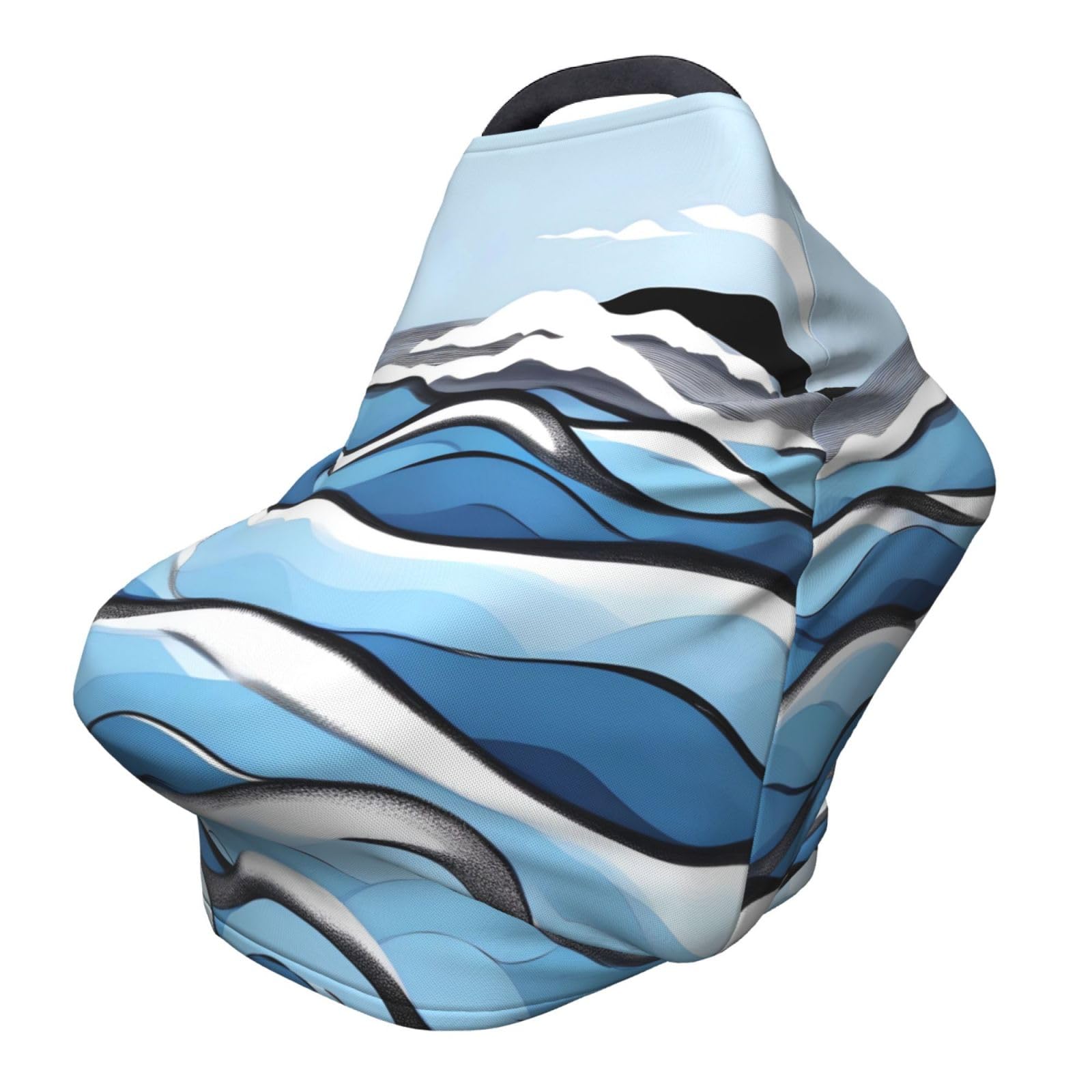 XZDHYZ Waves lapping at The rocks Versatile full-print Stroller Chair Cover/Nursing Cover, specially designed for your baby, Black