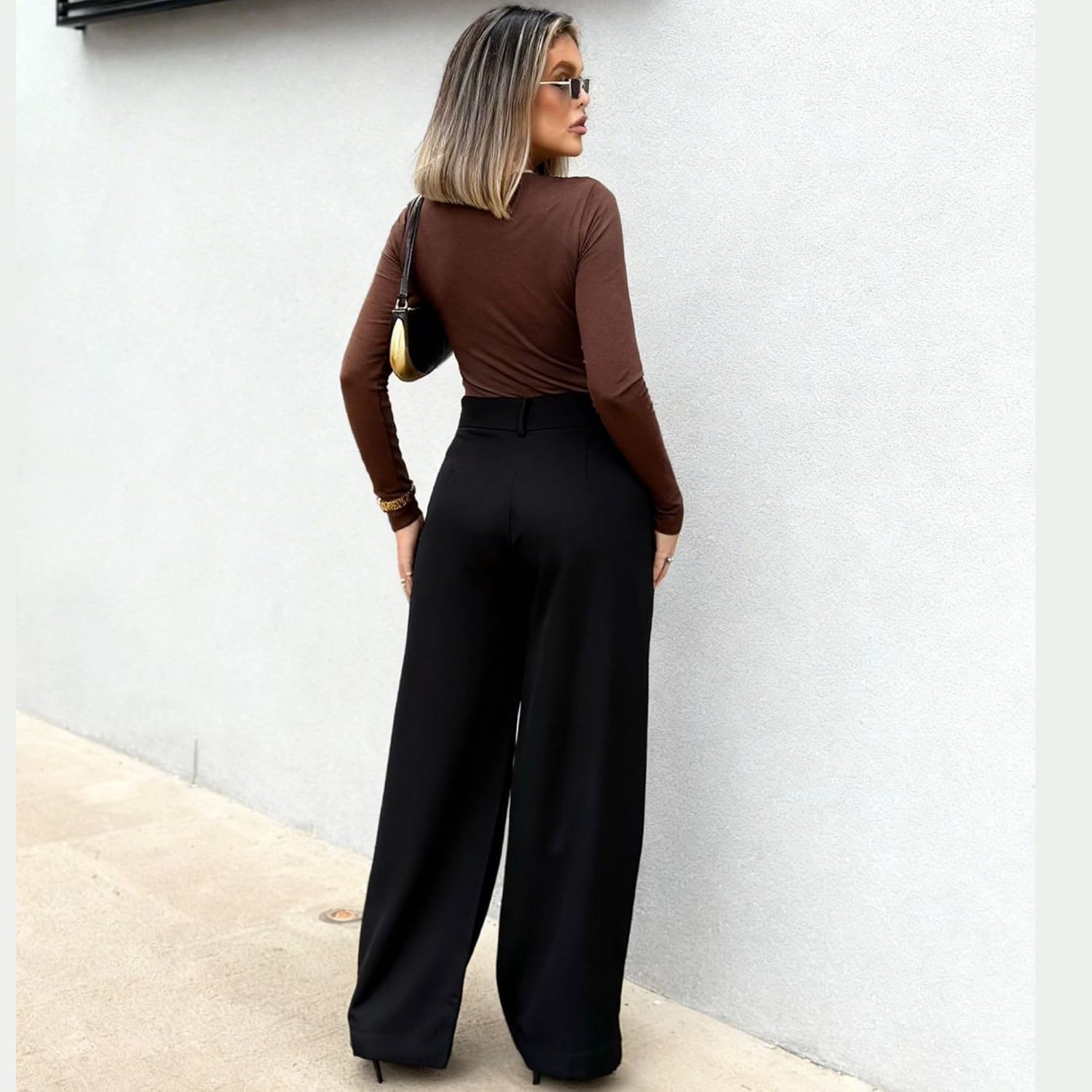 Blusa Feminina Manga Longa Decote Quadrado Casual Básica Blusa Feminina Manga Longa Decote Quadrado Casual Básica