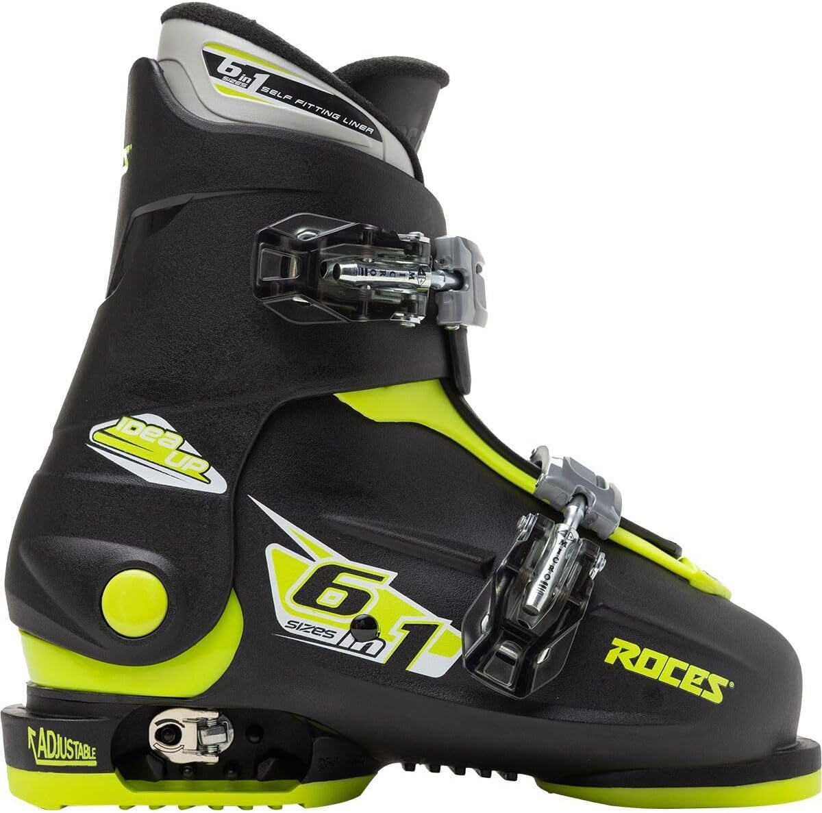Roces 2018 Idea Adjustable Black/Lime Kid's Ski Boots 19.0-22.0