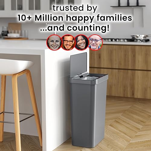 Miniatura 3 de iTouchless Prime - Cubo de basura con sensor de 13.2 galones, delgado y ahorra espacio, construcción duradera a prueba de abolladuras, contenedor