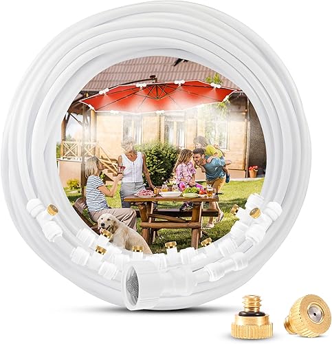 Miniatura 7 de Sistema Mister para patio exterior, rociadores exteriores de 50 pies para patio exterior, sistema de nebulización para enfriar, produciendo niebla