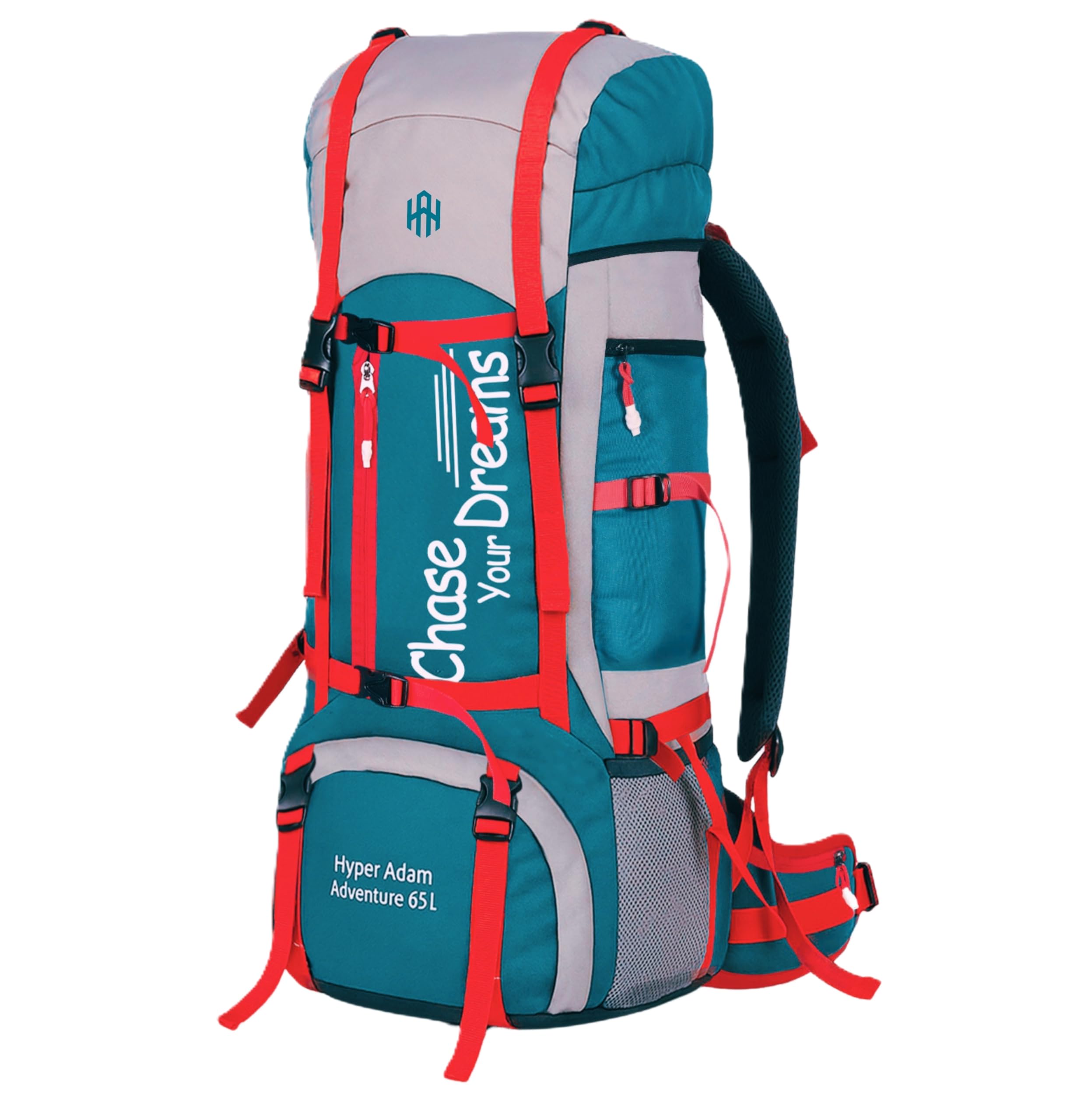 Hyper Adam 65L Rucksack Hiking Backpack Men and Women Unisex Trekking Day Pack Camping Bag Travel Backpack Outdoor Sport Rucksack Bag Water Proof (Sea Green)