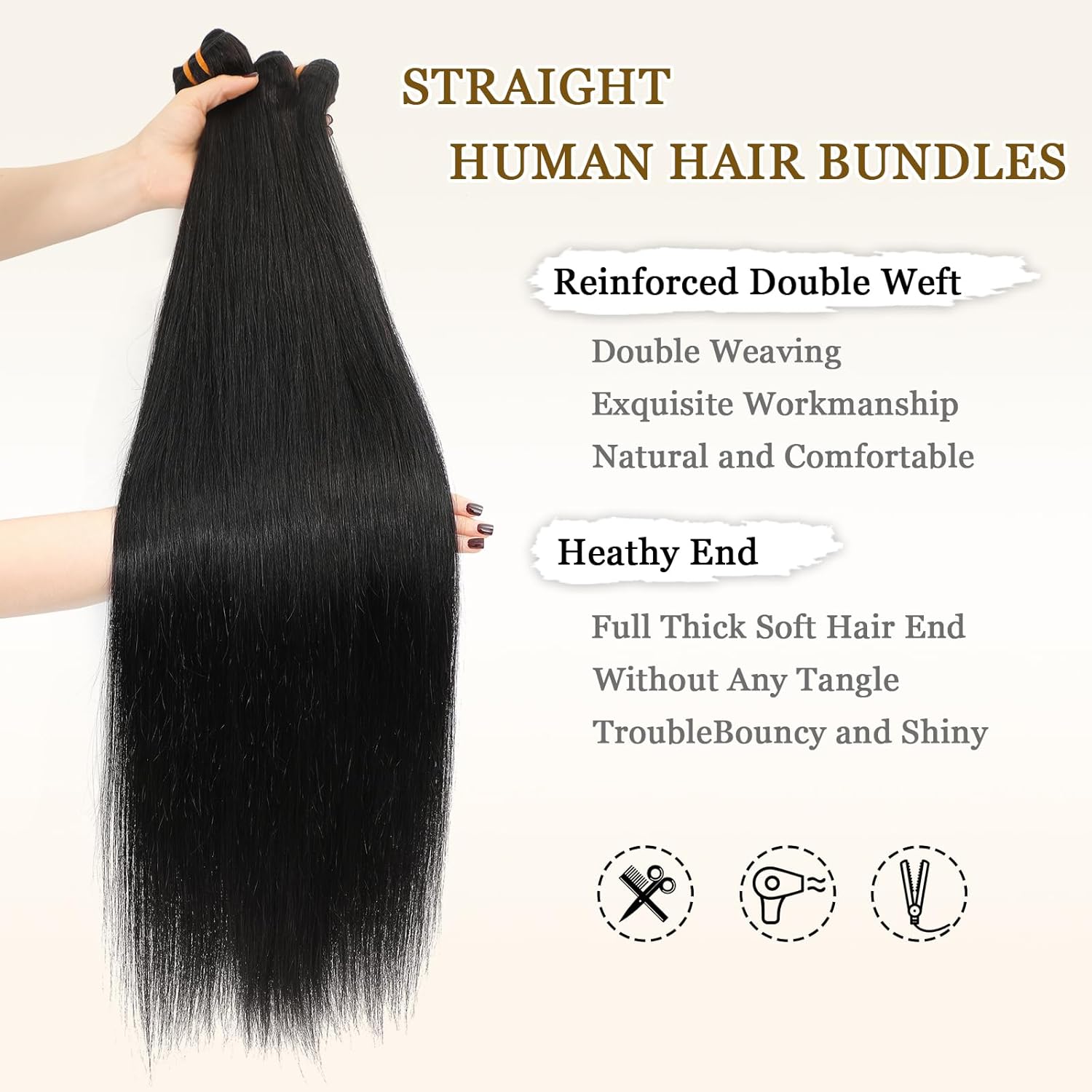 16A Raw Straight Bundles Human Hair 3 Bundles,30 30 30 Inch,Triple Lifespan,Burmese Virgin Remy Hair Extensions,No Tangle Shedding