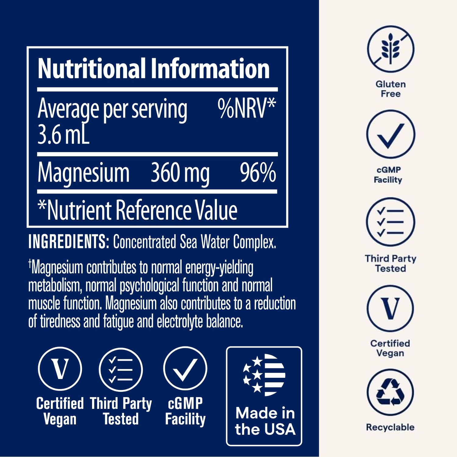 Trace Minerals – Flüssiges Ionisches Magnesium 400 mg | Unterstützt lebenswichtige Körperfunktionen | 118 ml (32 Portionen)