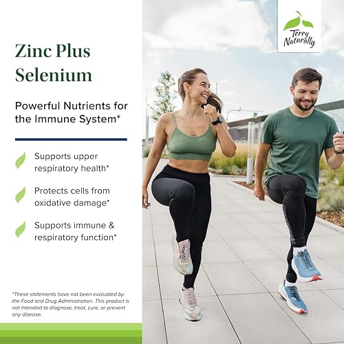 Miniatura 3 de Terry Naturally Zinc Plus Selenium - Immune & Respiratory Health Supplement - Mineral Supplement with Zinc Bisglycinate Chelate - Formula with