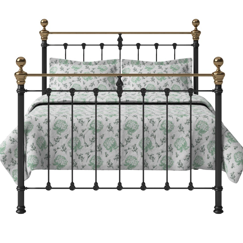 Original Bed Co. Hamilton Satin Black Queen Iron Metal Bed (5 Feet)