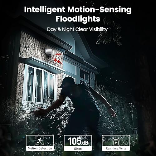 Miniatura 5 de Cámara de seguridad con reflector aoSu al aire libre con cable, cámara de seguridad 3K UHD para exterior, vigilancia con cobertura de 360°,