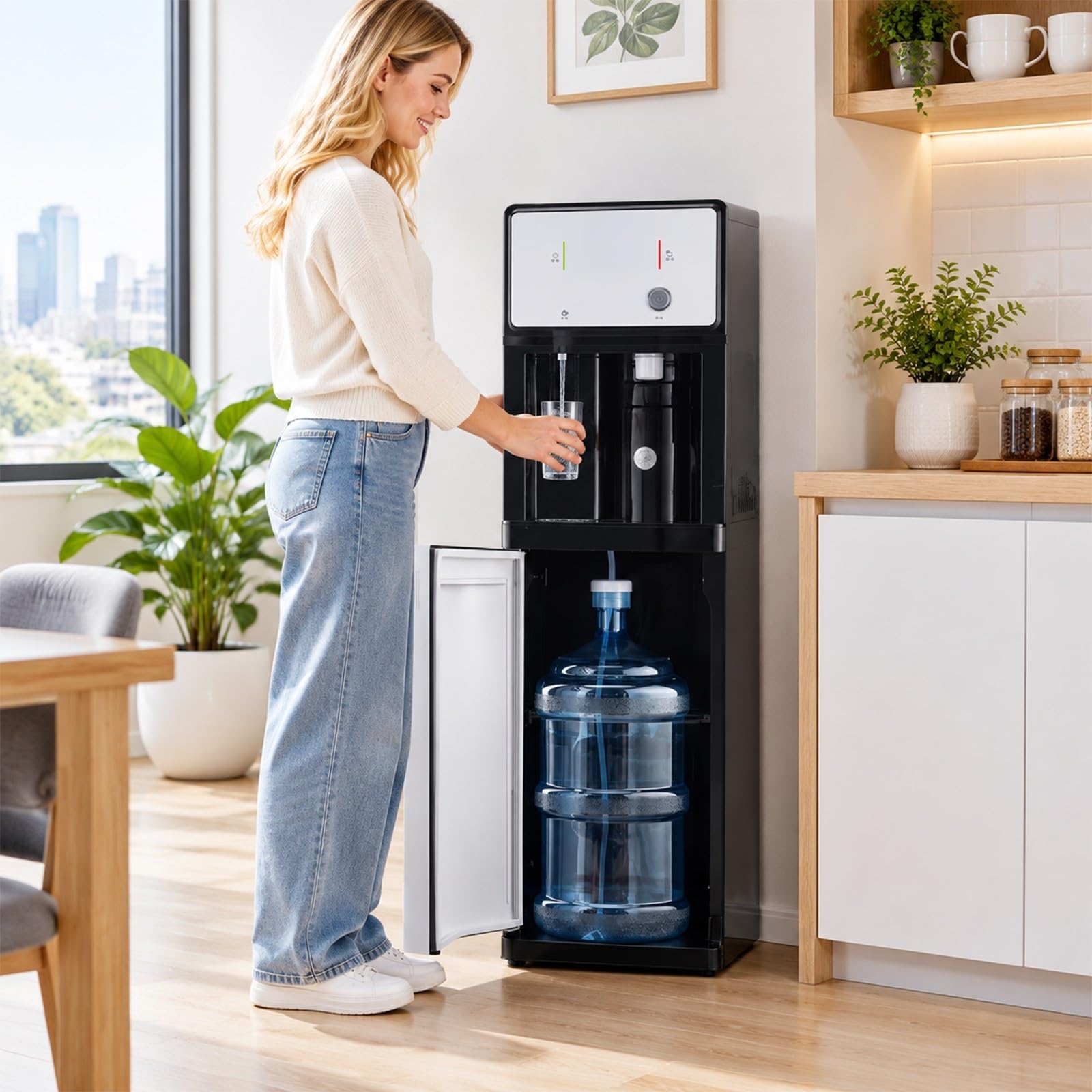 Distributore acqua fredda pavimento freddo/caldo carico 19L ufficio