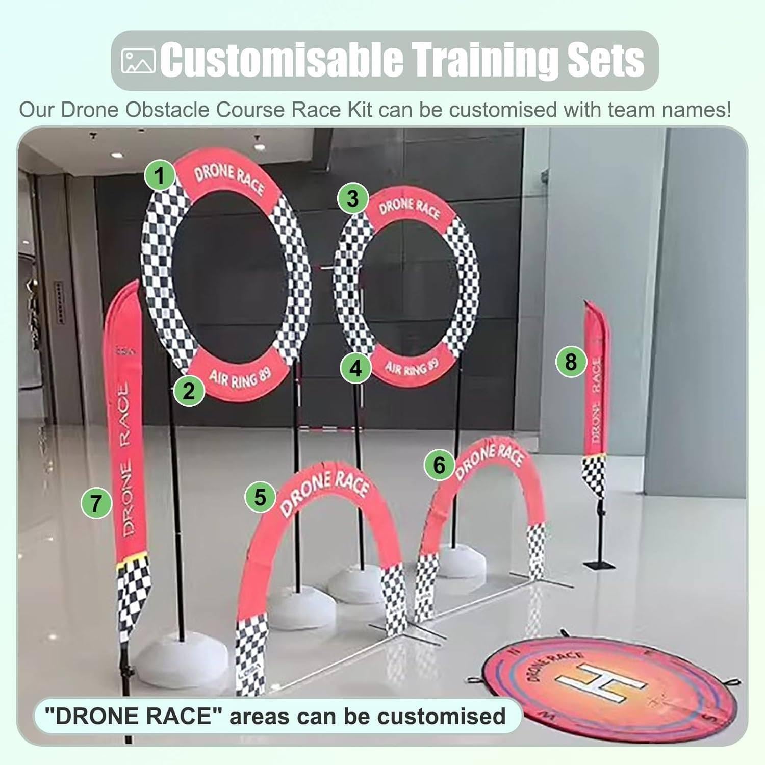 Kit di Allenamento per droni radiocomandati da Interno, Kit di addestramento per droni con Cerchio a Ostacoli, Kit di Percorso a Ostacoli per droni da Parco Giochi StyleA
