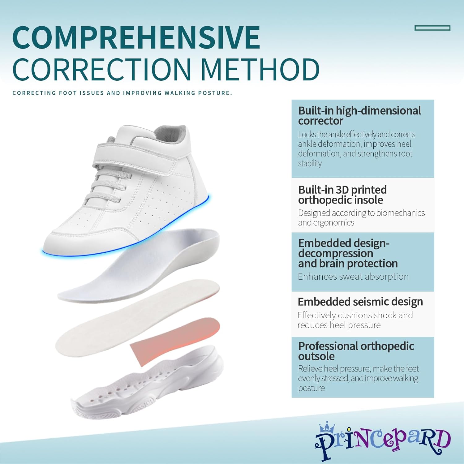 Kids Orthopedic Shoes with Ankle and Arch Support,Fashion Thick Sole Corrective Sneakers - Image 6