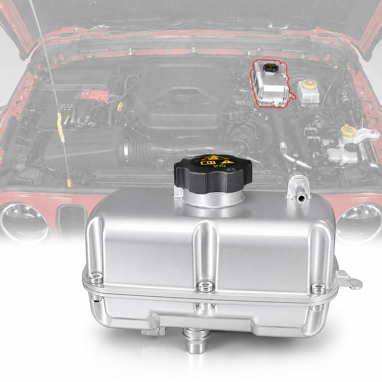 Photo 1 of LSHDLAM Aluminum Coolant Reservoir Tank for Jeep Wrangler JL & JT