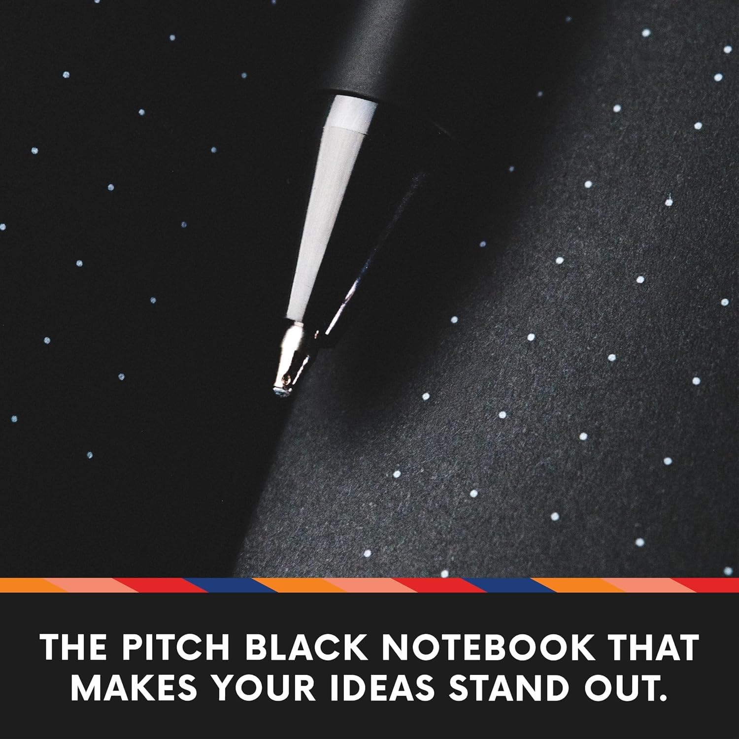 Notsu Pitch Black Paper Notebook B5 Dotted Journal 2pk | Minimalist Bullet Dot Grids with 160 Black Pages of Premium Thick 150gsm Paper, Vegan Leather Hardcovers