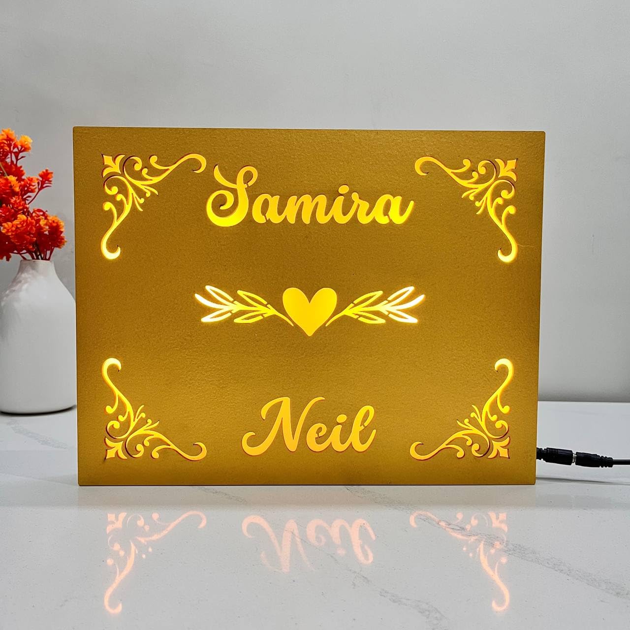 Personalized Wedding Gift - LED Name Lamp -7