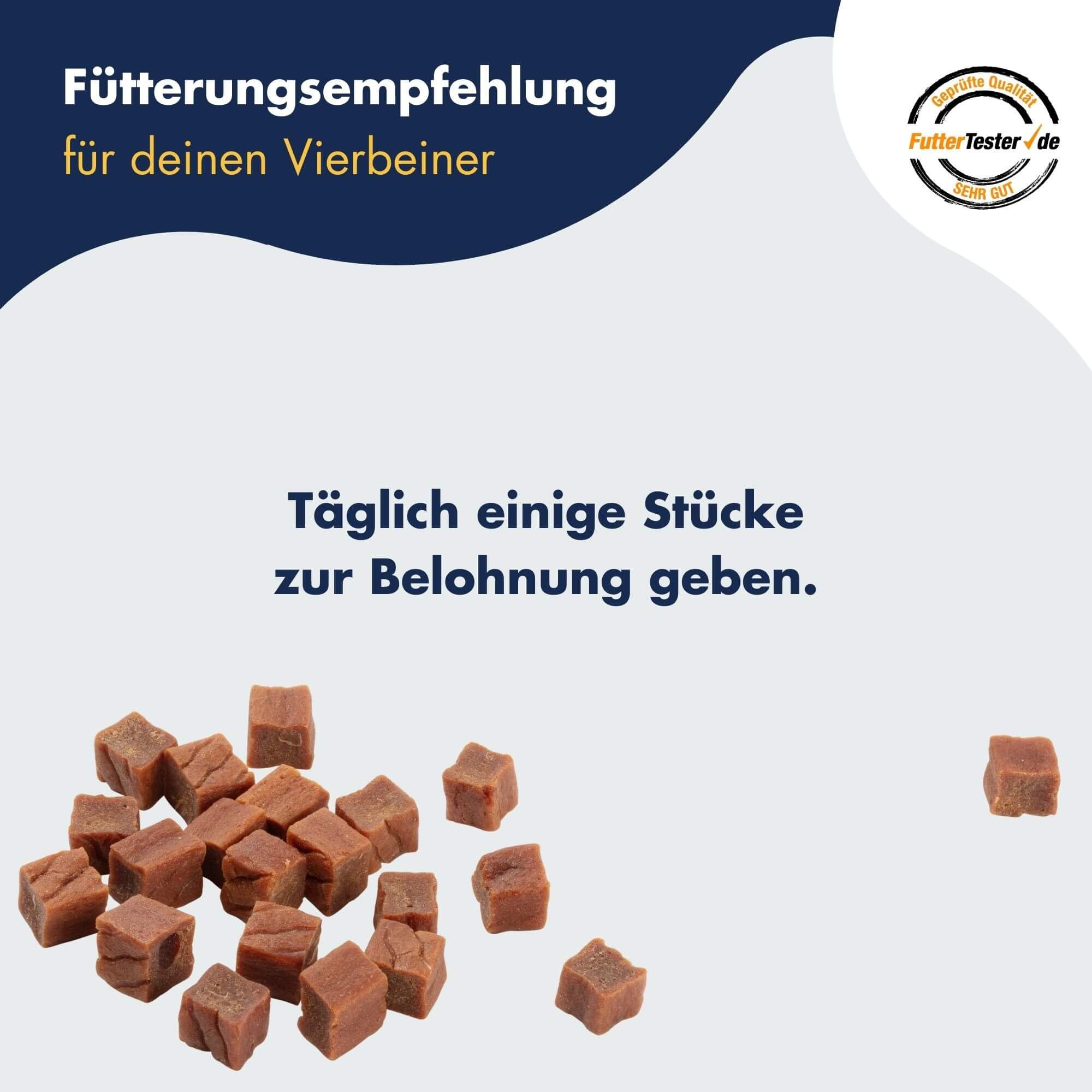 Trainee Snack Pollo | Premio para Perros y Gatos | 500 g | con FOS | Dr. Clauder's | Alimento complementario para perros y gatos | 95 % carne de pollo | Secado al vapor con cuidado