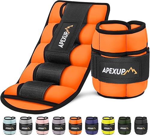 Miniatura 12 de APEXUP 10 libras/par de pesas de tobillo ajustables para mujeres y hombres, correas de peso modularizadas para piernas para yoga, caminar, correr,