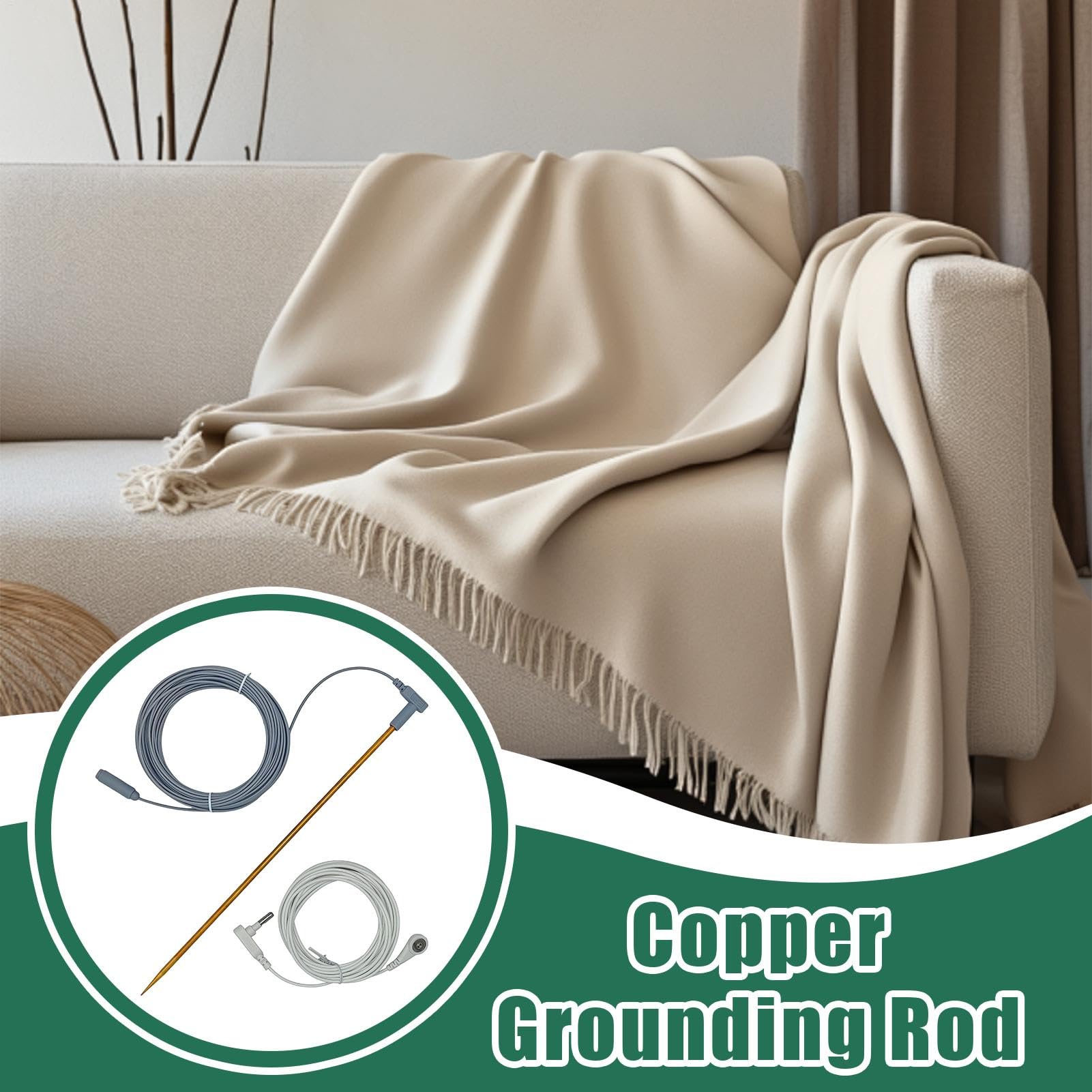 Grounding Earth Rod, Earth Grounding Tester, Grounding Cord 40Ft, Grounding Rod Accessories, Earthing Ground Tester, Grounding Earthing System, Earth Connection Rod, Grounding Cord Female,