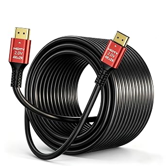 4K Long HDMI Cable 40ft, 18Gbps HDMI to HDMI Cable 2.0, High Speed HDMI Cord Supports 4K@60Hz 2K@144Hz, ARC HDR 3D, for Smart TV, PS5 PS4, Blu-ray, Monitor, Red
