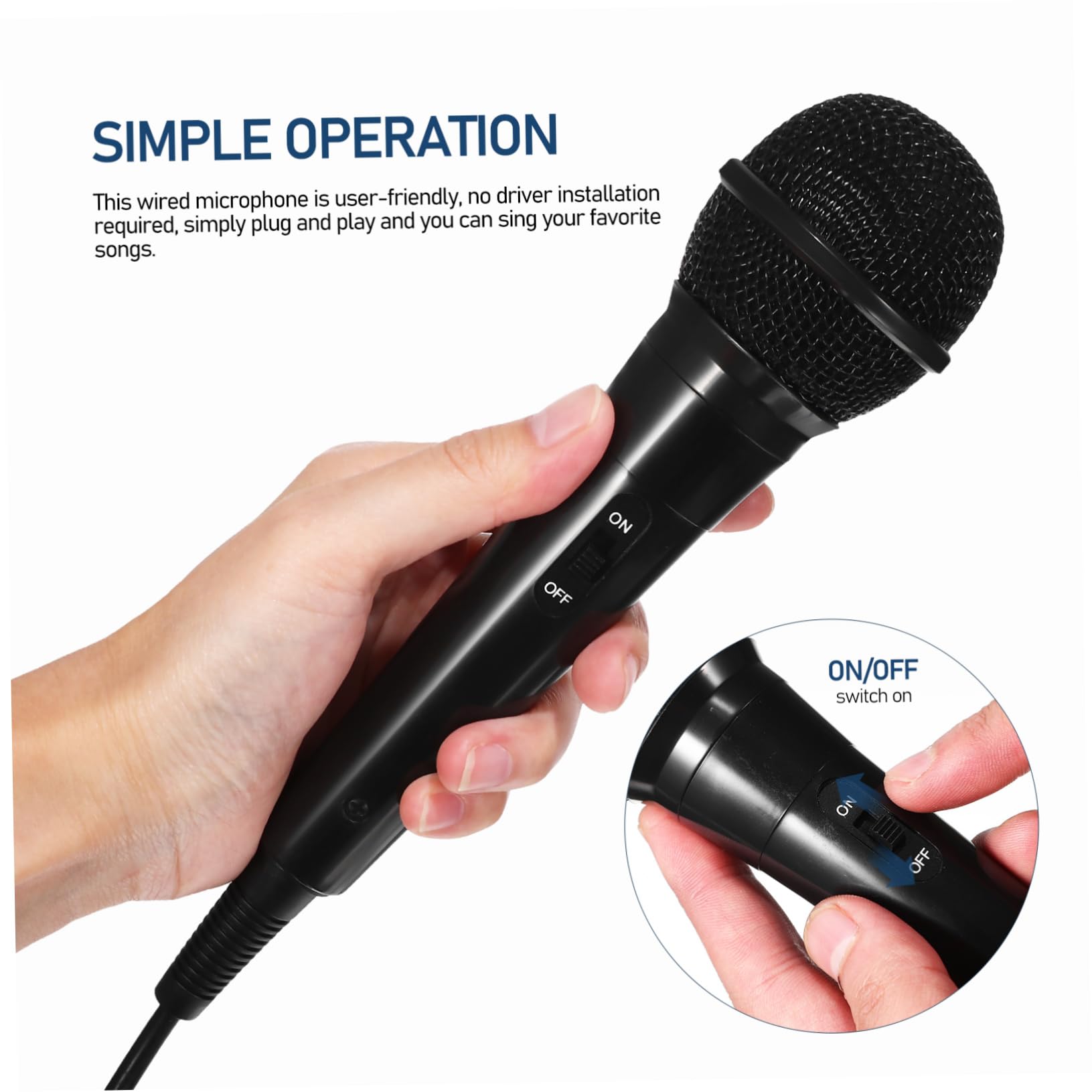 VANZACK Cable Handled Microphone for Karaoke Recording Live Performance Streaming Superior Sound